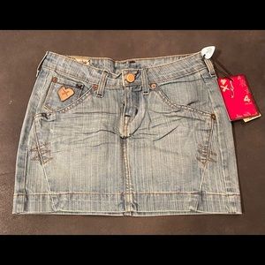 4 Stroke Orpheus Pencil Mini Jean Skirt Womens NWT